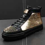 Professional Men's High-Top Hairdresser Shoes - Thick Sole Comfort Design