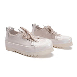 Handcrafted Artisan Leather Canvas Breathable Thick-Soled Designer Shoes