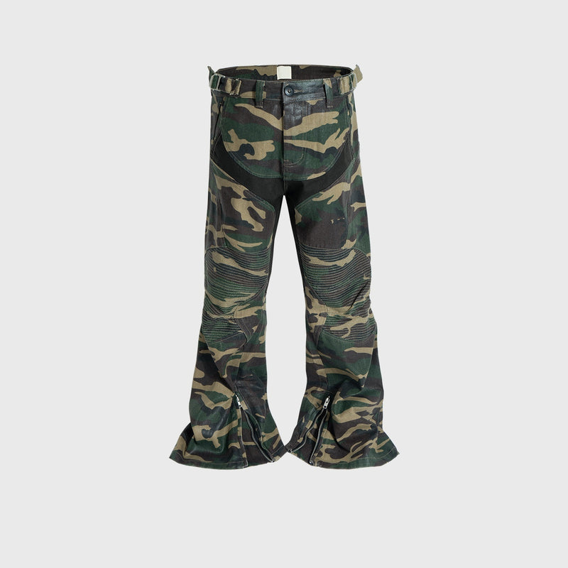 Stylish Men's Wide Leg Cargo Pants with Zipper Design