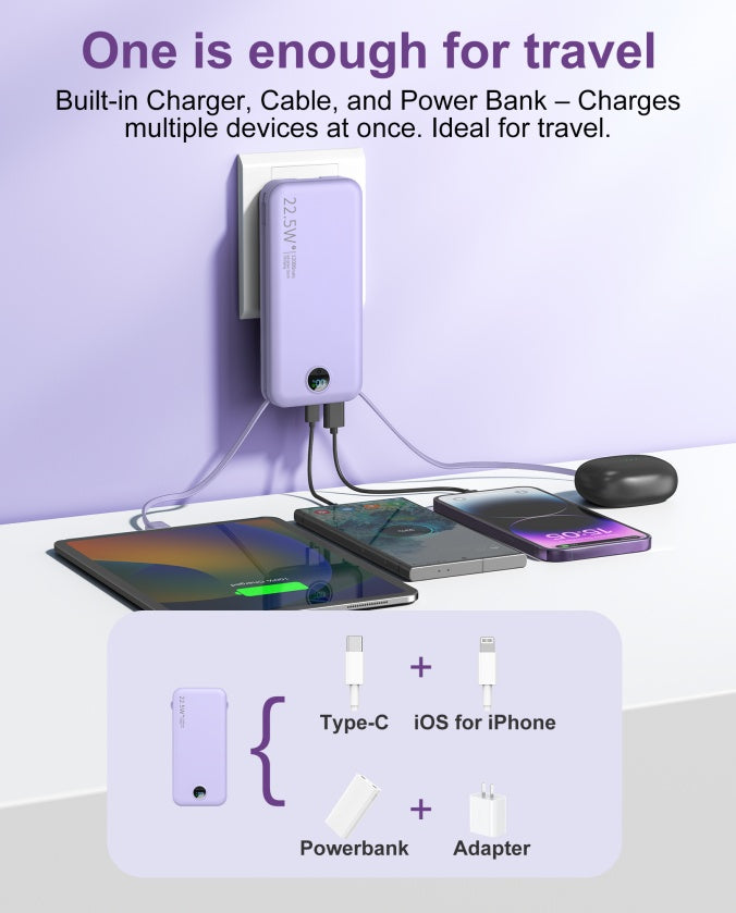 9000mAh Power Bank with AC Socket & Digital Display - Fast Charging Portable Charger