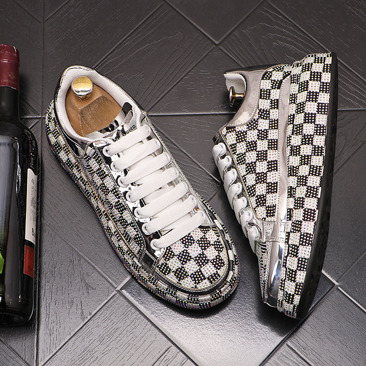 Men's Rhinestone Platform Shoes - Elevated Fashion Statement