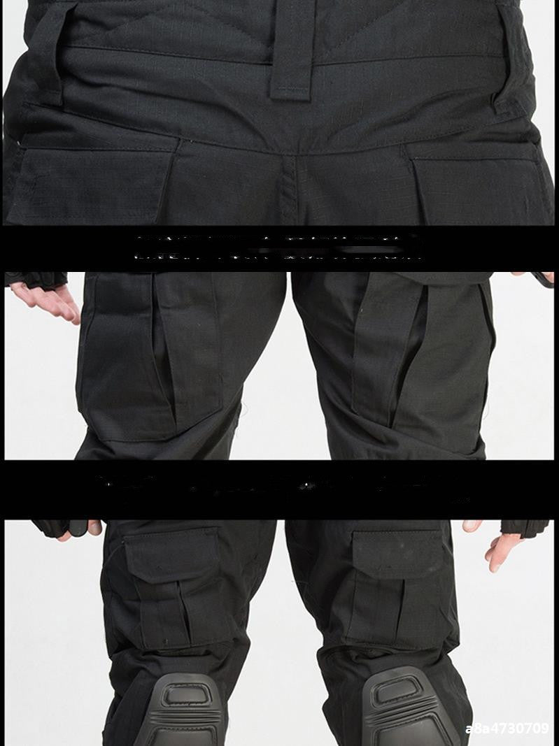 Black Python Tactical Combat Pants with Reinforced Knee Protection