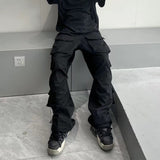 Tactical Multi-Pocket Wide Leg Cargo Pants for Men
