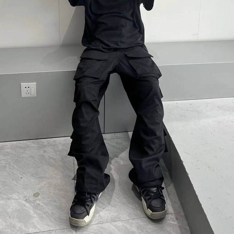 Tactical Multi-Pocket Wide Leg Cargo Pants for Men