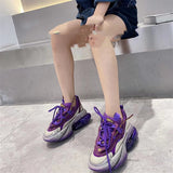 Premium Leather Thick-Soled Jelly Sports Shoes for Women - Comfortable Cross-Tie Design
