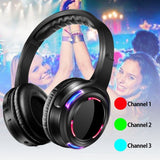 Wireless Silent Disco Headphones - Professional Bluetooth Party Headset with 600mAh Battery