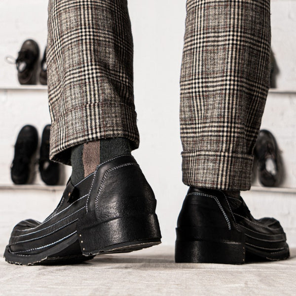 Elegant Vintage Breathable Leather Casual Shoes - Square Toe Summer Footwear