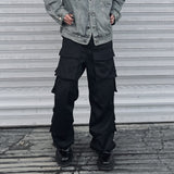 Tactical Multi-Pocket Wide Leg Cargo Pants for Men