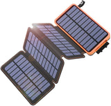 Premium Solar Power Bank 10000mAh - Waterproof Outdoor Phone Charger with LED Light