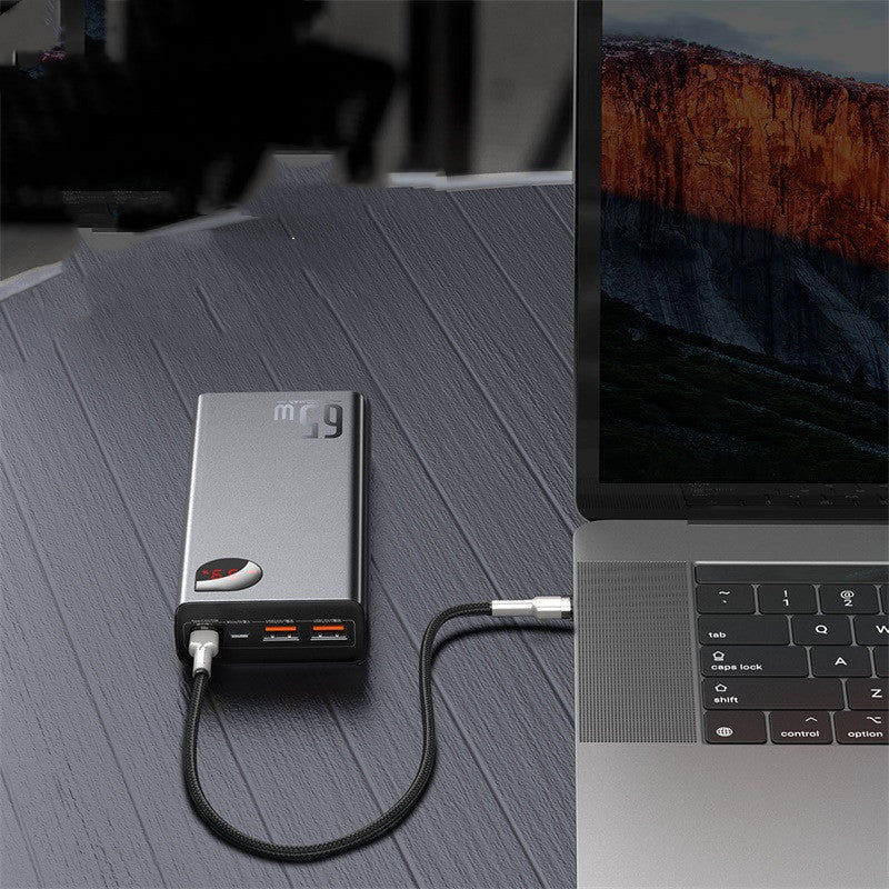 65W Fast Charging Power Bank - 20000mAh High-Capacity Portable Charger with Digital Display