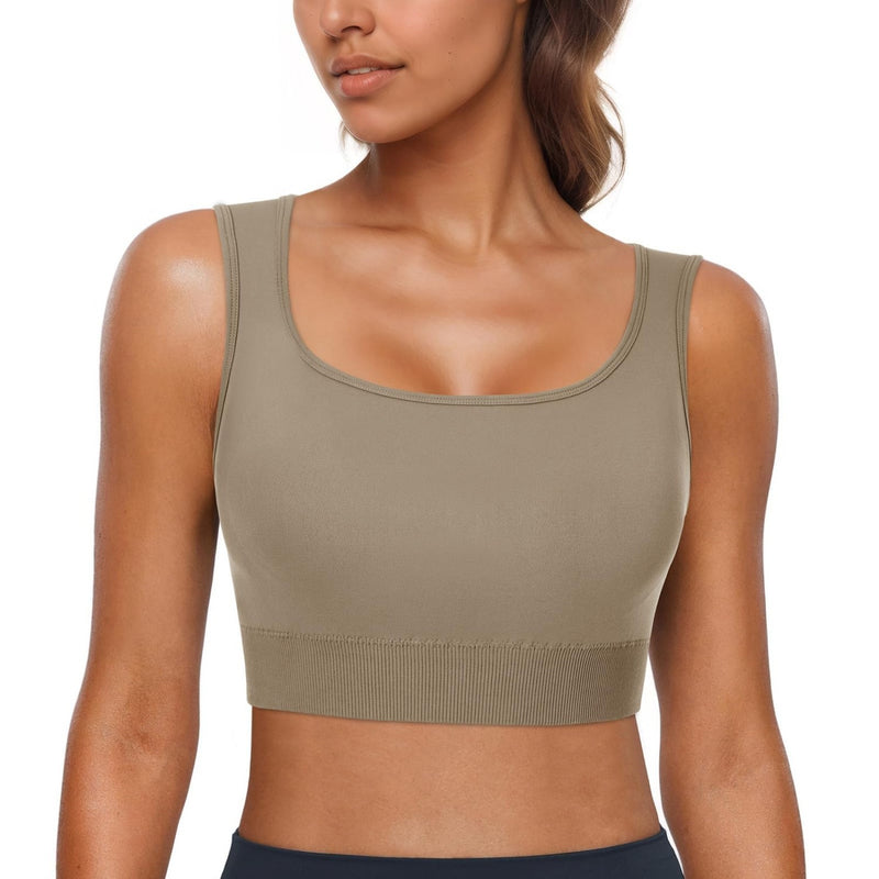 Premium Women's Sports Bra - Removable Padded Workout Crop Top for Yoga, Gym & Running