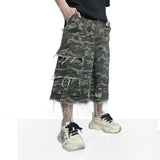 Men's Camouflage Wide Leg Cargo Shorts - Summer Casual Workwear