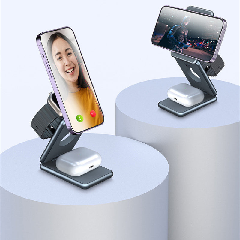 MagSafe 15W 3-in-1 Magnetic Wireless Charging Station - Phone, Watch & Earbuds Charger