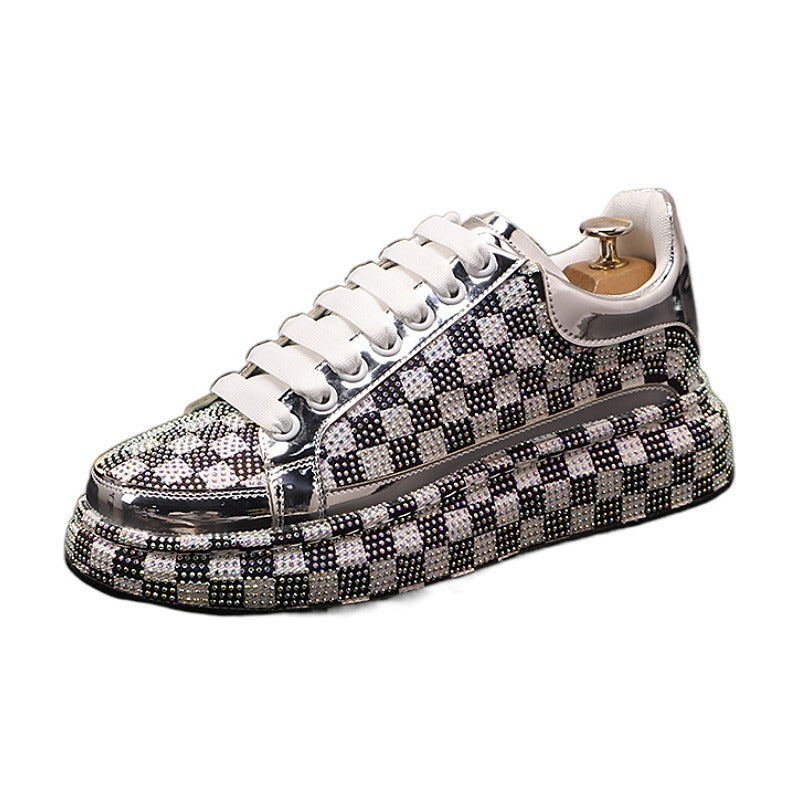Men's Rhinestone Platform Shoes - Elevated Fashion Statement