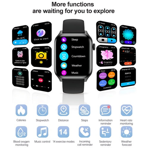 Advanced Fitness Smartwatch - 1.9" HD Display with Heart Rate Monitor & Bluetooth Calling
