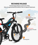 High-Performance Electric Mountain Bike - 26" 500W Motor, 48V 15AH Battery, Front Suspension & Dual Disc Brakes