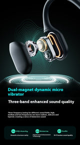 Waterproof Bone Conduction Bluetooth Earphones - Sports Neck Hanging Wireless Headset