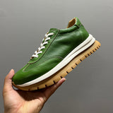 Premium Genuine Leather Men's Breathable Hollow Platform Casual Shoes - High-End Comfort & Style