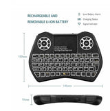 Wireless RGB Backlit Mini Keyboard with Touchpad - 3-in-1 Gaming Remote Control