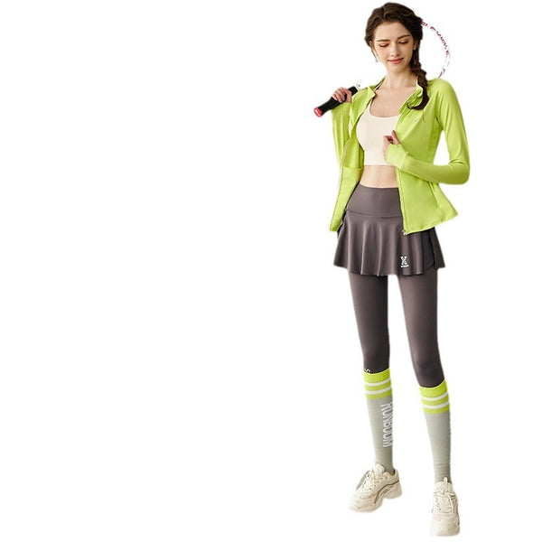 Premium Women's Athletic Yoga Set - Long Sleeve Running & Tennis Suit