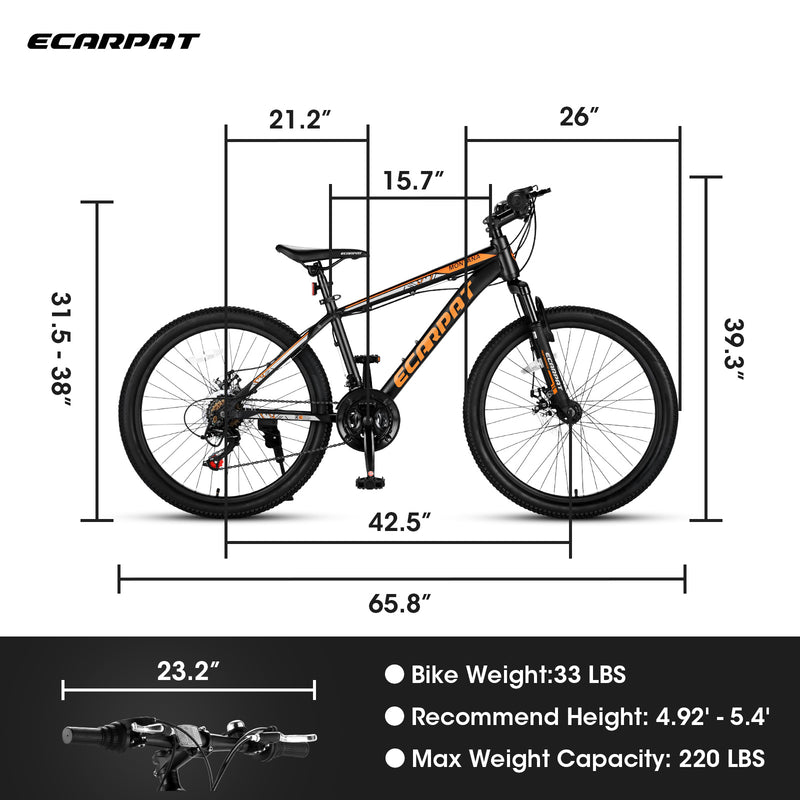 Adventure Mountain Bicycle A24299 - Black & Orange Frame