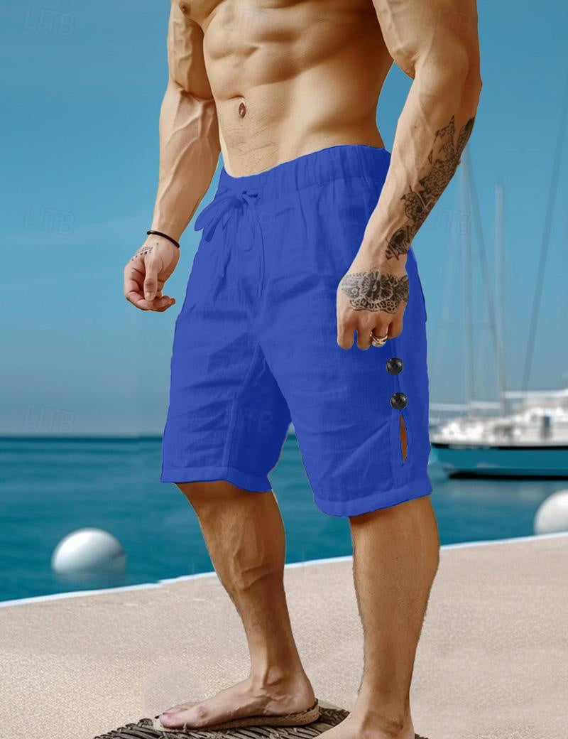 Comfortable Linen Summer Shorts with Drawstring - Elastic Waist Casual Shorts