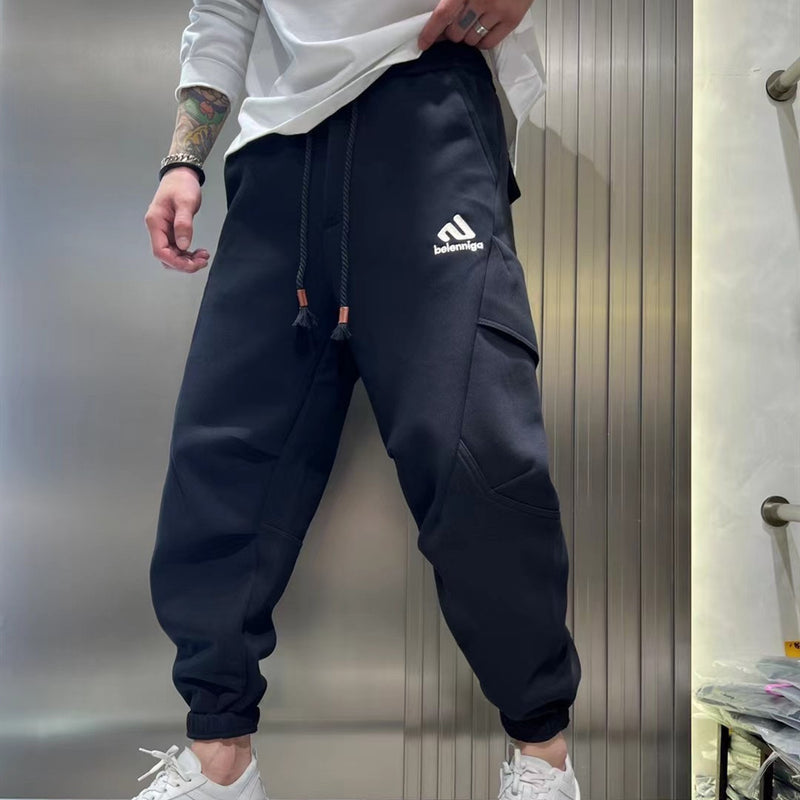 Tactical Fleece-Lined Cargo Pants for Men - Multi-Pocket Winter Trousers