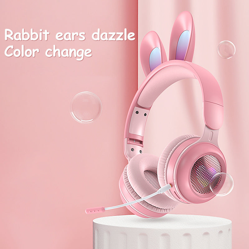 Luminous Cat Ear Bluetooth Headphones - Wireless RGB Gaming Headset for Kids & Adults