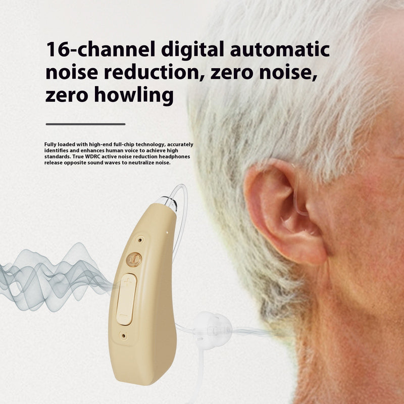 Advanced 16-Channel Digital Hearing Aid - Rechargeable Sound Amplifier for Seniors