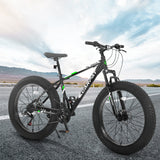 Adventure Mountain Bike S26109 - Black & Green 26-Inch Manual Bicycle