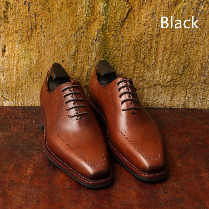 Sophisticated Vintage Leather Oxford Shoes - Handcrafted Business Footwear