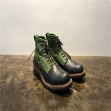 Premium Leather High-Top Work Boots - Men's Trendy All-Match Mid-Top Footwear