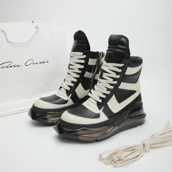 Stylish Urban High-Top Leather Sneakers with Air Cushion Technology