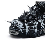 Dark Spikes Platform Shoes - Gothic Punk Rock Pumps with 6cm Heel