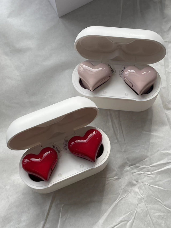Premium Wireless Bluetooth Earbuds - Heart-Shaped Design with High-Quality Sound