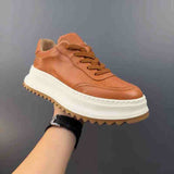 Premium Retro Leather Casual Sneakers - Classic White Board Shoes