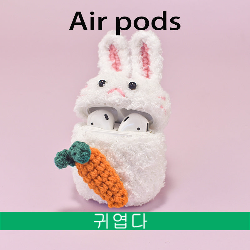 Adorable Plush Animal AirPods Case - Cute Duck & Bear Knitted Protective Shell