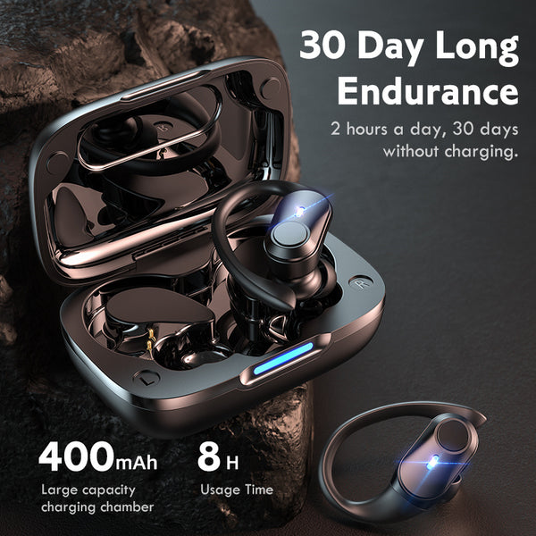 Wireless Sports Bluetooth 5.1 Earbuds - IPX7 Waterproof Headset with Charging Case