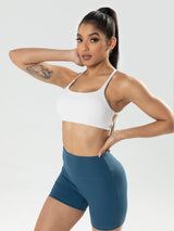 Premium 3-Pack Sports Bras - Padded Strappy Design with Removable Cups for Medium Support