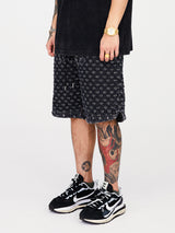 Vintage Distressed Denim Shorts - Casual Frayed Cotton Shorts for Men