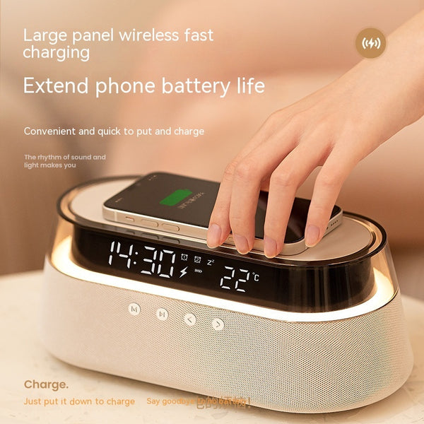 Wireless Charging Night Light with Bluetooth Speaker - 3-in-1 Bedside Audio Station