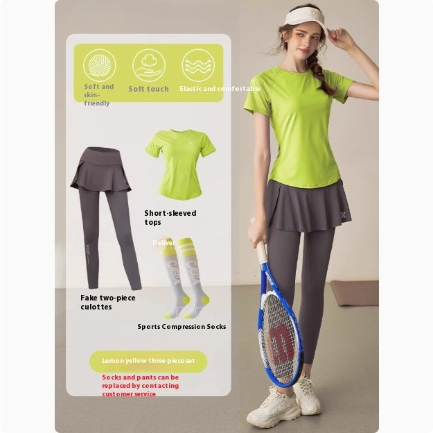 Premium Women's Athletic Yoga Set - Long Sleeve Running & Tennis Suit