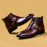 Premium Men's High-Top British Style Formal Leather Dress Shoes - Classic Oxford Design