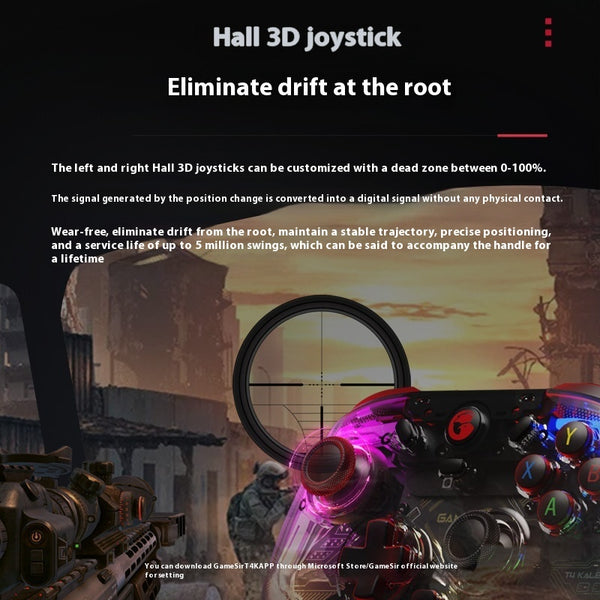 Professional Gaming Controller - Wired Hall Effect Joystick for Ultimate Gaming Experience