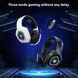 RGB Gaming Headset - Wireless Bluetooth 2.4G with Low Latency & Charging Case