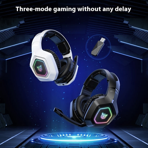 RGB Gaming Headset - Wireless Bluetooth 2.4G with Low Latency & Charging Case