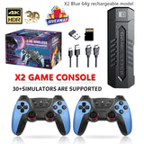 Retro Gaming Console X2 Blue - 4K HDMI Wireless Controller with Built-in Games