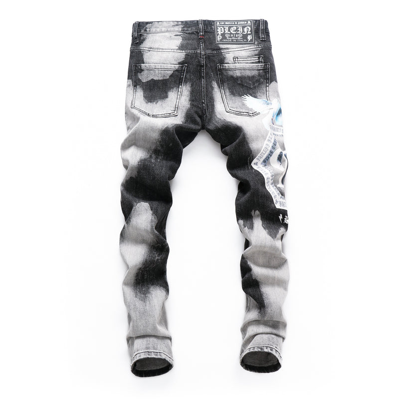 Jeans déchirés en os humains pour hommes