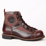 Sophisticated Outdoor High-Top Leather Boots - Men's Retro Style