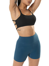 Women's Strappy Sports Bra - Criss Cross Back Padded Medium Support Wireless Gym Bra Sexy Workout Yoga Bra